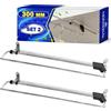 MONTERAL 2 Pezzi Appendiabiti Estraibile per Armadio 300 mm - Barra Appendiabiti Estensibile Realizzato in Acciaio è Compatibile con Vari Tipi di Guardaroba - Garanzia di 10 Anni - MONTERAL