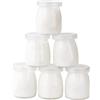 LATRAT 6 bicchieri da yogurt con coperchio, per salsa e dessert (capacità 150 ml)