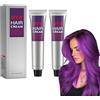 Crsetmyth Crema per Tintura per Capelli, Crema Professionale, Herbal Tintura Naturale per Capelli Colore, Colore Istantaneo Dei Capelli Gel, Cambiare Facilmente I Colori, 2PCS (Viola)