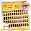 QUEWEL Extension Ciglia Autoadesive,Ciuffetti Ciglia Finte Mix 10-16 MM, 60 ciglia riutilizzabili per principianti, Il set di ciglia è dotato di pinzette, senza colla,Uso fai da te.(MJ09)