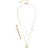 JEWELS BY LEONARDO Collana Ciao Satellite - Collana corta con ancora rotonda in acciaio inox dorato - Ciondolo in madreperla con anello stilizzato - 45-50 cm di lunghezza - Gioielli regalo per donne -