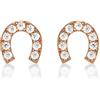 Diamond Treats Orecchini a Ferro di Cavallo in Argento 925, Orecchini Portafortuna per Donna e Ragazza, Eleganti Orecchini Donna con Pietre Zirconi, Orecchini Oro Rosa Donna con Confezione Regalo