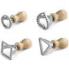 Imperia Kit Taglia ravioli. Stampi per ravioli e biscotti. 4 stampi per ravioli varie forme: cuore e triangolo piccoli, tondo e quadrato Ø 48 mm. Stampo per ravioli in legno e fusione di alluminio.