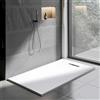 Yellowshop - GENESIS Piatto doccia rettangolare marmoresina h 2,5 cm antracite e bianco finitura ardesia scarico laterale a scomparsa con sifone diverse dimensioni (Bianco, 70x120)