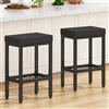 YMYNY Sedie Cucina Set da 2, 66 cm Sgabelli Cucina Bar Moderni Design, Nero Sgabelli Bar con Gamba in Metallo, Sgabello Cucina Alto per Penisola Isola Cucina, HBS514B