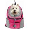 Rumplex Zaino per cani e cani, borsa per il trasporto regolabile per animali domestici, traspirante, per cani e gatti, fino a 10 kg, per viaggi, attività all'aperto, escursionismo (rosa)