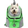 Rumplex Zaino per cani e cani, borsa per il trasporto regolabile, per animali domestici, traspirante, per cani e gatti, fino a 10 kg, per viaggi, attività all'aperto, escursioni, verde