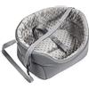 BOUTIQUE ZOO Esclusivo seggiolino Auto per Cani, Gatti, Sedile Posteriore, passeggero | Lettino, Borsa per Cani | Colore: Grigio - Finta Pelle e Tessuto Felpato | Grande: S: 39 cm x 32 cm