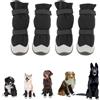 CAPASTEC Scarpette per Cani Scarpe Cani Impermeabili Antiscivolo con Cinghie Riflettenti Regolabili Protezione Zampe Cane per Cani Taglia Piccola Media 4 Pezzi, Nero 6#, Larghezza 6cm