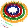 BAKAJI Set Telaio Maglia Uncinetti Circolare 4pz Accessori Ferri Ago Unicnetto Cappelli