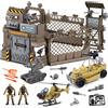 BAKAJI Playset Militare Giocattolo per Bambini 17 Pezzi Veicoli e Soldatini Idea Regalo
