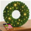 BAKAJI Corona Ghirlanda Natalizia Verde 40 cm con 30 Led Bianco Caldo Addobbo Natalizio