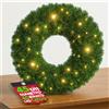 BAKAJI Corona Ghirlanda Natalizia Verde 45 cm con 40 Led Bianco Caldo Addobbo Natalizio