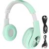 Bonbela Cuffie Bluetooth Cuffie Auricolari Wireless Pieghevoli con Riduzione del Rumore con Luce Colorata per Telefono Portatile (Verde)