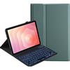 YKWXSC Cover con Tastiera per Samsung Galaxy Tab S11 Tablet 11 Pollici SM-X730/X736B, Disposizione ltaliana con 7 Colori Illuminato Senza Fili Staccabile Custodia, Verde
