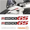 BLACK DOVES GRAPHICS 2pz Adesivi compatibile con Moto R1200 GS ADVENTURE Motorrad R 1200 (nero-rosso)