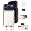 OCASE Custodia Portafoglio per iPhone 17 Pro Max, Custodia in Pelle con Cerniera, Porta Carte con Blocco RFID, con Tra Collo Regolabile Rimovibile, Antiurto Cover per iPhone 17 Pro Max - Bianco