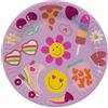Folat 25031 Decorazioni per feste Hippie Boho Retrò - Piatti - Boho Girlz - 23 cm - 8 pezzi - Segno di Pace Arcobaleno Fiore di Margherita per Bambini Articoli per Decorazioni di Feste