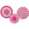 Folat 24314 Decorazioni per feste in carta rosa Set ventaglio decorativi - Perfect Pink - 3 pezzi - Matrimonio, festival, carnevale, decorazioni di compleanno, baby shower ragazze