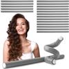 ECENCE Bigodini flessibili, Set di 20 Arricciacapelli Senza Calore per messa in piega Ø 14 mm x 240 mm lunghezza Grigio per capelli corti e lunghi