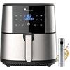 MasterPro Foodies | Kit Friggitrice Senza Olio XXL di 6L e 1800W Con Olio Spray | Display LED Tattile e Cestello Antiaderente | Friggitrice ad Aria | 8 Funzioni Diverse in 1, BGKIT-0039