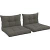 Outsunny Set di 4 cuscini per il giardino con 2 cuscini per la seduta e 2 cuscini per lo schienale, poliestere, grigio antracite