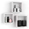 Mobili Fiver, Cubi Quadrati Giuditta, Set da 3, Bianco Frassino, Nobilitato, Mensolo a Cubo da Parete Cucina e soggiorno, Made in Italy