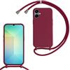 FERLAN Custodia per Samsung Galaxy A06 Cover con Cordino,Rosso | Custodia con Laccio Collana Tracolla Regolabile Sottile Silicone Morbido TPU Bumper Antiurto AntiGraffio Protettiva Case