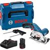 Bosch Professional 12V System Sega circolare a batteria GKS 12V-26 (Ø lama: 85 mm, incl. 2 batterie da 3.0Ah, caricabatteria rapido GAL 12V-40, inserto L-BOXX, L-BOXX)