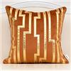 Alerfa 45 x 45 cm Arancione geometrica oro in pelle a righe federe copricuscino di lusso europeo, cuscini decorativi per divano, soggiorno, camera da letto, auto, 45 x 45 cm