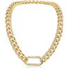 U7 Collana Donna Oro a Catena Cubana Grossa 13 mm Leggera Aluminio Girocollo Donna Placcato Oro Gioiello da Festa Lunghezza 51 cm Stile Hip hop Regalo per Natale Compleanno