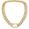 U7 Collana Donna Oro Catena Cubana Grossa Alluminio Larg.16mm Lungh.51cm