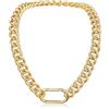 U7 Collana Donna Oro a Catena Cubana Grossa 13 mm Leggera Aluminio Girocollo Donna Placcato Oro Gioiello da Festa Lunghezza 55 cm Stile Hip hop Regalo per Natale Compleanno