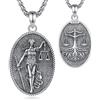 EUDORA Harmony Ball Collana da Donna in Argento Sterling S925 con dea Cieca Della Giustizia, Pendente con Bilancia Della Giustizia Greco-Romana, Gioielli Vintage da Regalare a più Persone, 20+2