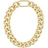 U7 Collana Donna Oro Catena Cubana Grossa Alluminio Larg.23mm Lungh.55cm