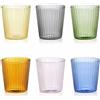 IVV set 6 bicchieri acqua Narciso Plissè multicolor 30cl
