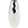 VASO GRES ESAGONI BIANCO/ARG.DIA.20X44CM