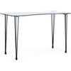 Bizzotto Scrivania Rondo Top in Vetro Con Gambe Nere cm 120x60
