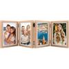 DXiongW Cornice per 4 Foto 10X15 cm Pieghevole Portafoto Multipla Collage di Foto in MDF Verticale Cornici Legno per la Decorazione della Scrivania Ufficio Famiglia Regalo per Compleanno Matrimonio
