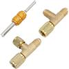 Hiraith Adattatore a T in Ottone con Nucleo per Valvole da 1/4 Pollici Attacco Rapido Raccordi a T per Vacuometro R22 R12 R134 Refrigerante