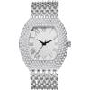 OIDEA Orologio da polso unisex con strass: argento analogico al quarzo in acciaio inox con strass con quadrante romano, adatto per uomini e donne, regalo per partner, amico, famiglia, Bracciale
