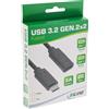 InLine Cavo USB 3.2 Gen.2x2, prolunga USB-C ST/BU, nero, 0,5 m