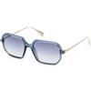 Max&Co. MO0087 Occhiali da Sole Donna, Occhiali da Sole in Metallo Leggeri ed Eleganti, Forma Lente Geometrica, Lenti Blu Sfumato, Turchese Lucido