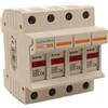 A2ZWORLD Portafusibile Modulare AC 4P 4M D10X38mm 32A AC 500V IP20 IEC60269 FS32