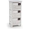 GICOS IMPORT EXPORT SRL Mobile cassettiera in legno bianca 3 cassetti decorate HOME struttura in legno 25 * 25 * 60 cm shabby chic TDE-779213