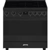 Smeg Cucina Elettrica a Induzione 5 Fuochi Forno Elettrico Ventilato con Grill Larghezza x Profondità 90x60 cm Classe energetica A colore Nero - C9IMN2