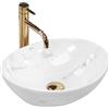 Rea Lavabo da Appoggio Sofia Nature Lavandino bagno in marmo 410 x 345 x 150 mm Ceramica (imitazione pietra)