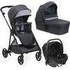 Chicco Trio Seety Boston Grey con Seggiolino Kory Essential i-Size Black Portata 22 Kg