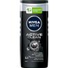 NIVEA (BEIERSDORF SpA) Nivea Men Doccia Shampoo Active Clean 250 ml, Docciaschiuma uomo efficace per viso, corpo e capelli