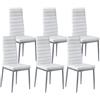 VEVOR Sedia da Pranzo Moderna 465 x 405 x 970 mm Elegante Sedia Laterale Imbottita in Pelle, 6 Pezzi, Seduta Comoda, Capacità di Carico 136 kg con Cuscini Spessi e Gambe in Metallo, Bianche